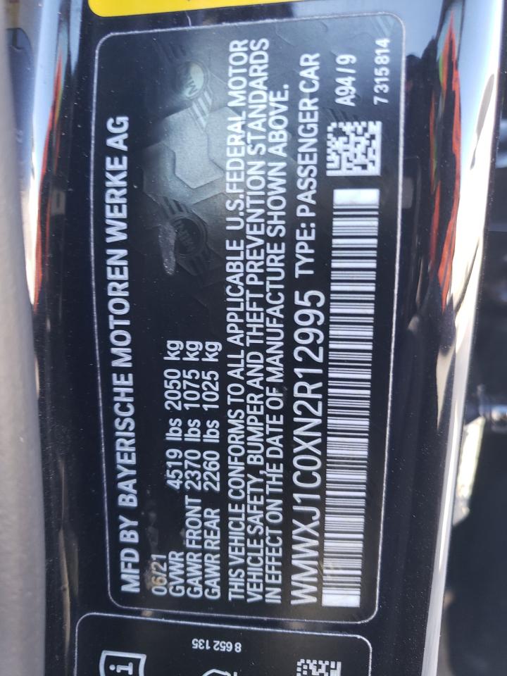 2022 MINI COOPER S CLUBMAN ALL4 VIN:JTHCK262492031389