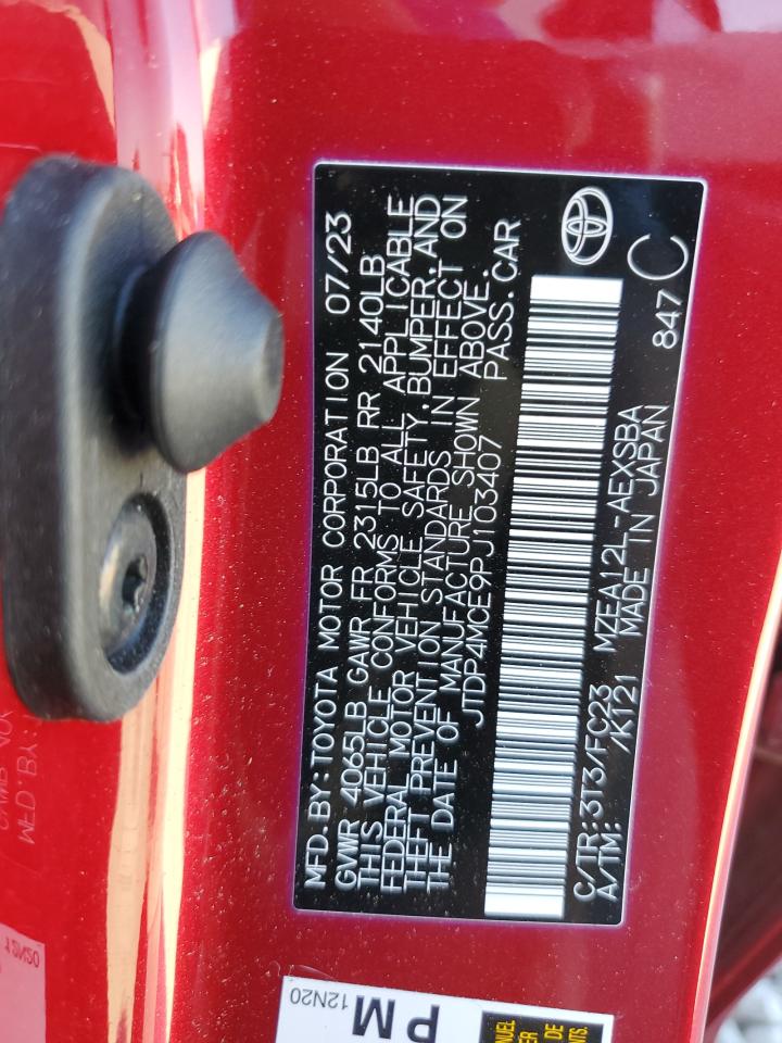 2023 TOYOTA COROLLA SE VIN:JTDP4MCE9PJ103407