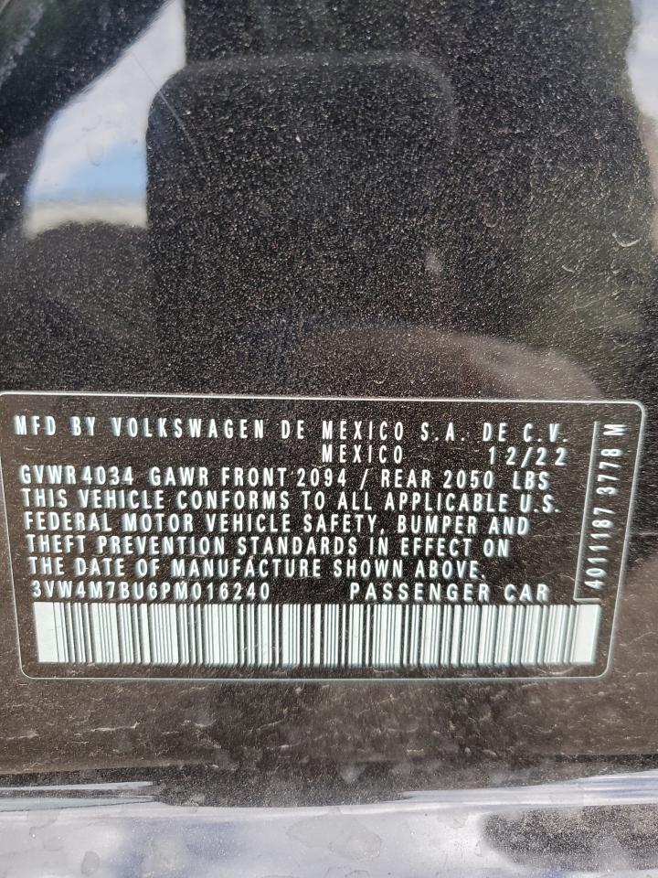 2023 VOLKSWAGEN JETTA S VIN:3VW4M7BU6PM016240