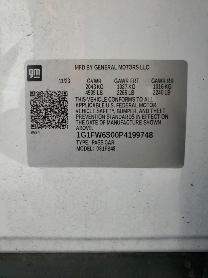 2023 CHEVROLET BOLT EV 1LT VIN:1G1FW6S00P4199748