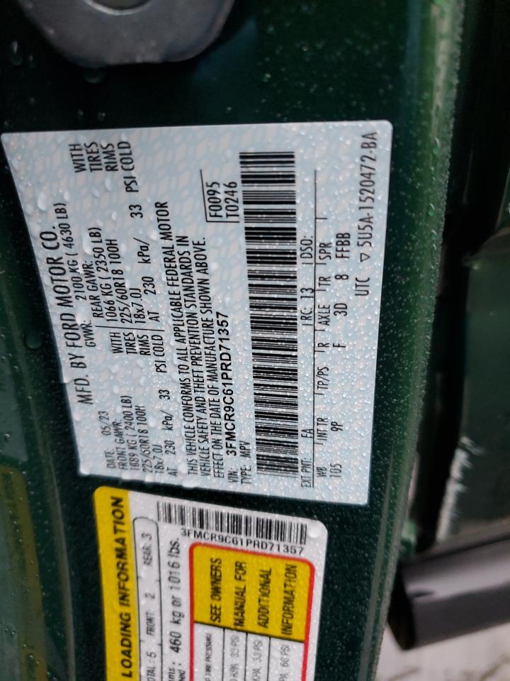 2023 FORD BRONCO SPORT OUTER BANKS VIN:3FMCR9C61PRD71357