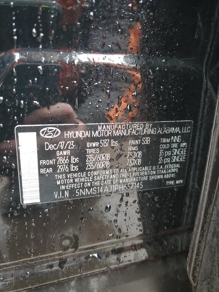 2023 HYUNDAI SANTA FE SE VIN:5NMS14AJ1PH657145