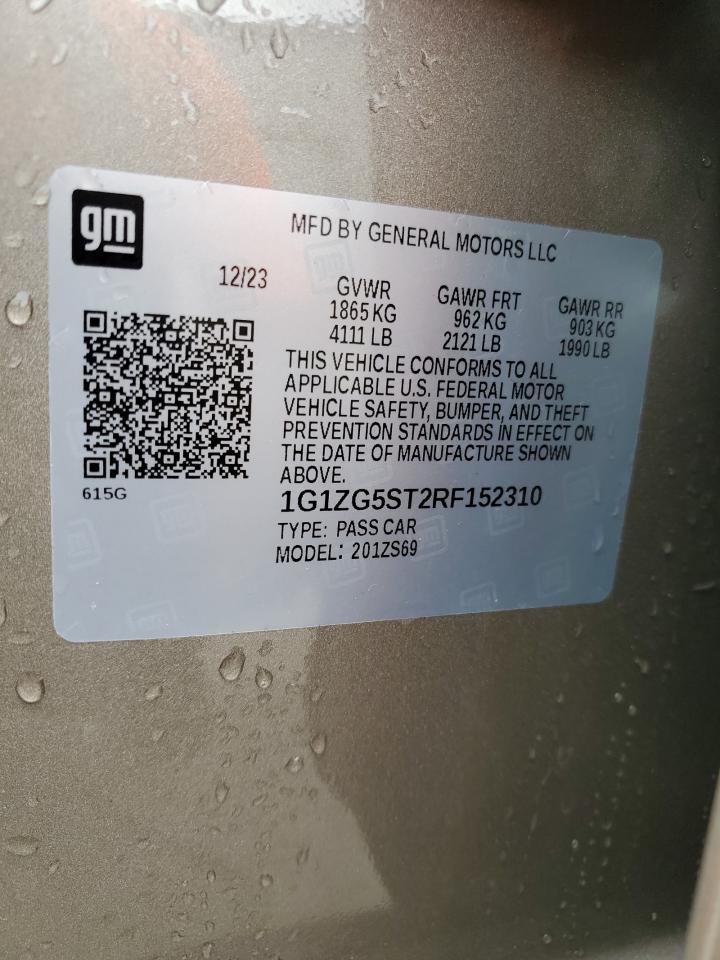 2024 CHEVROLET MALIBU RS VIN:1G1ZG5ST2RF152310