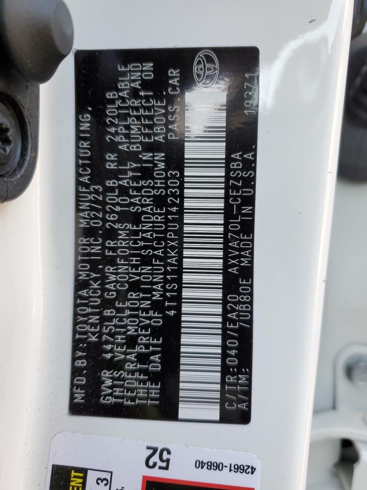 2023 TOYOTA CAMRY SE NIGHT SHADE VIN:4T1S11AKXPU142303