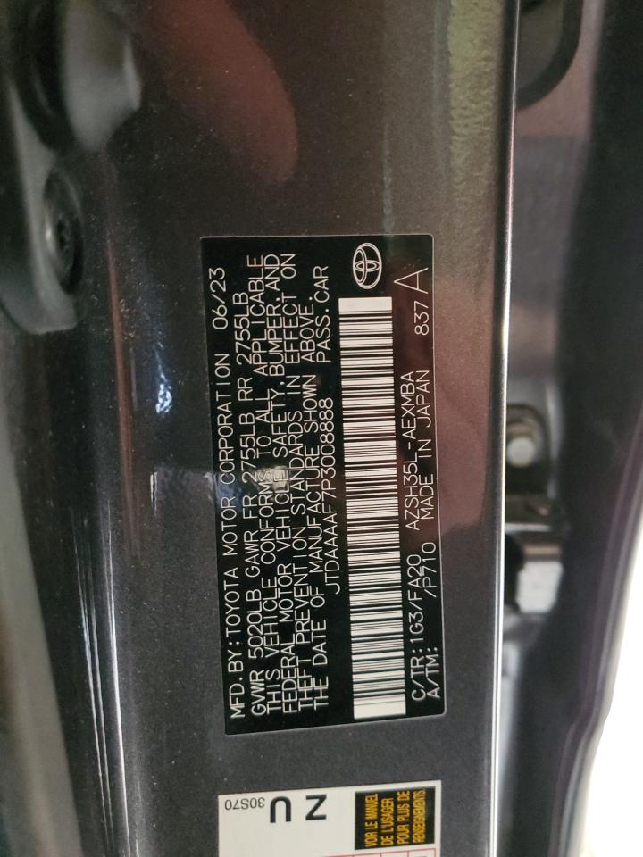 2023 TOYOTA CROWN XLE VIN:JTDAAAAF7P3008888
