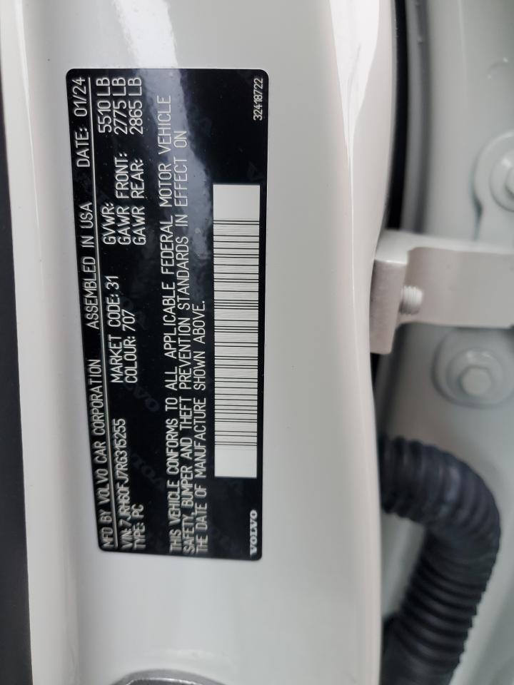 2024 VOLVO S60 ULTIMATE VIN:2C4RC1CG8MR580316