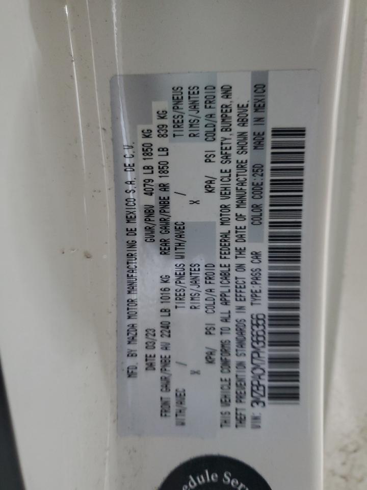 2023 MAZDA 3 PREFERRED VIN:3MZBPACM7PM366356