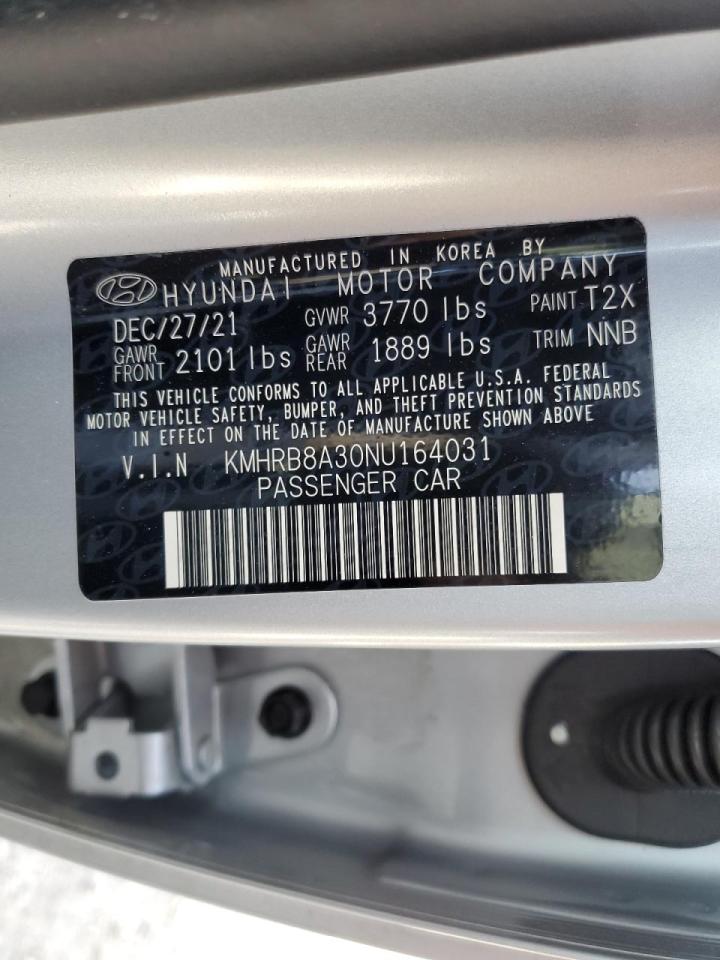 2022 HYUNDAI VENUE SE VIN:KMHRB8A30NU164031