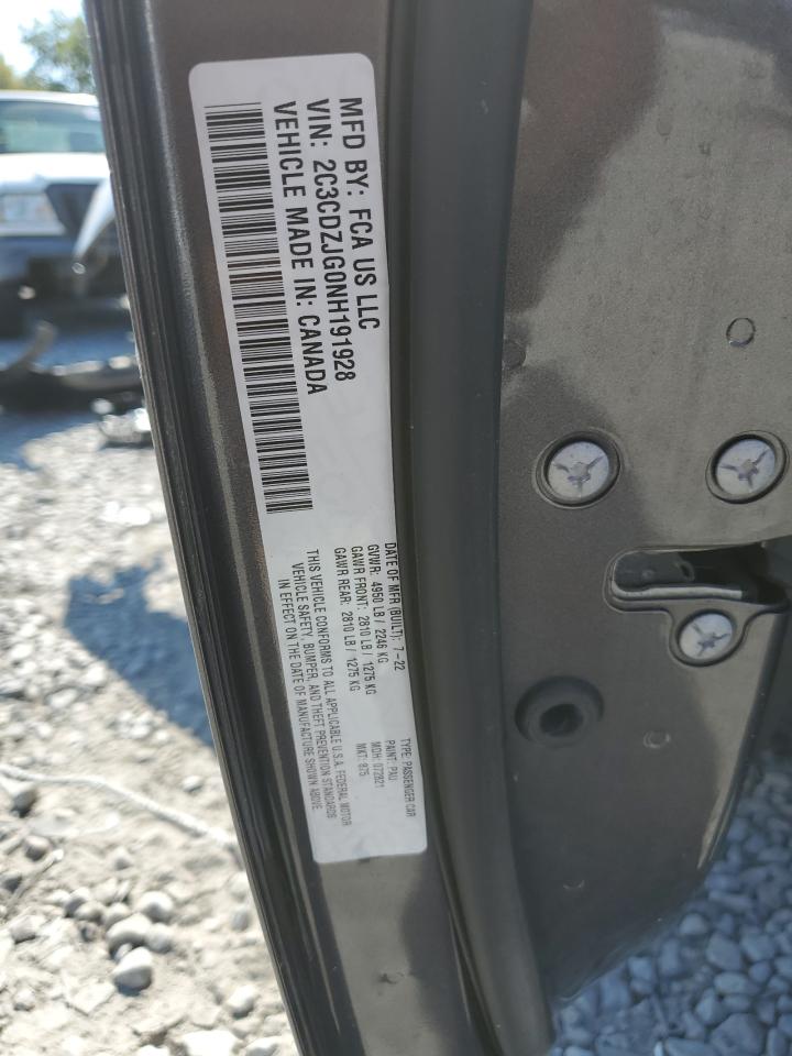 2022 DODGE CHALLENGER GT VIN:2C3CDZJG0NH191928