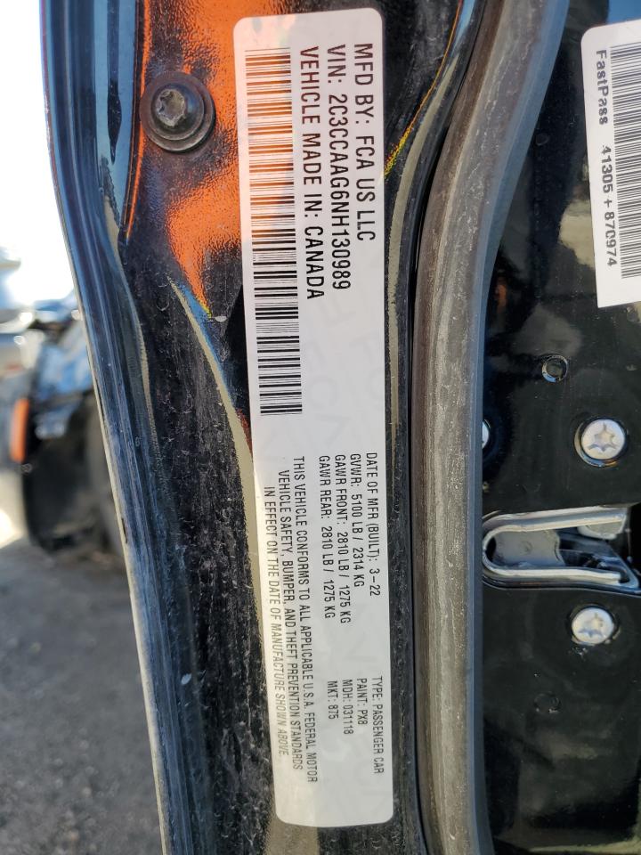 2022 CHRYSLER 300 TOURING VIN:2C3CCAAG6NH130989