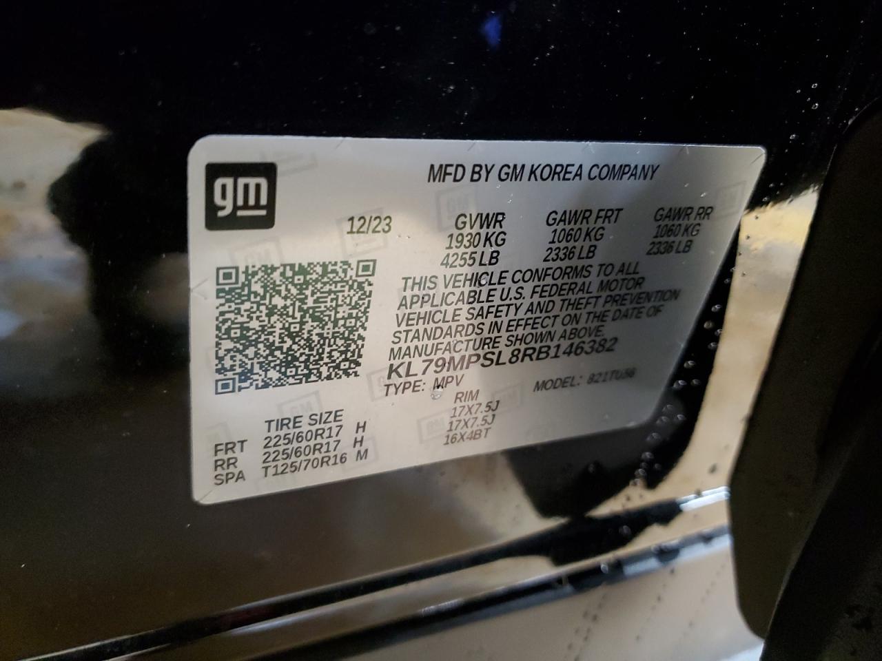 2024 CHEVROLET TRAILBLAZER LT VIN:KL79MPSL8RB146382