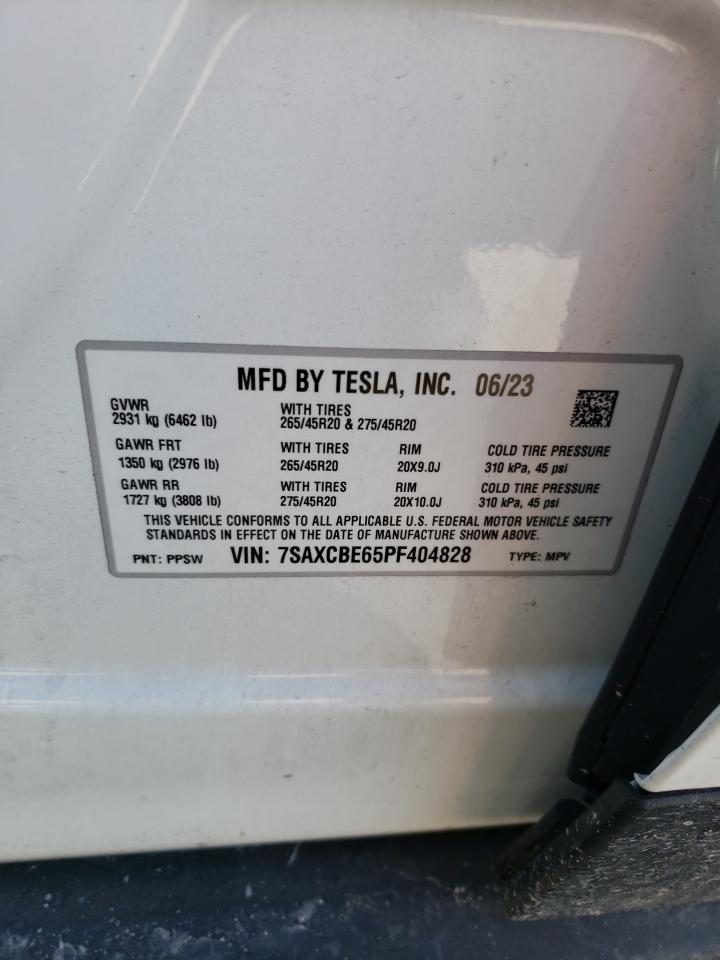2023 TESLA MODEL X VIN:7SAXCBE65PF404828