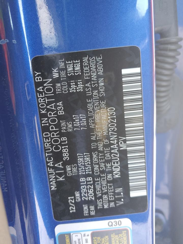 2022 KIA SELTOS S VIN:KNDEU2AA4N7302130