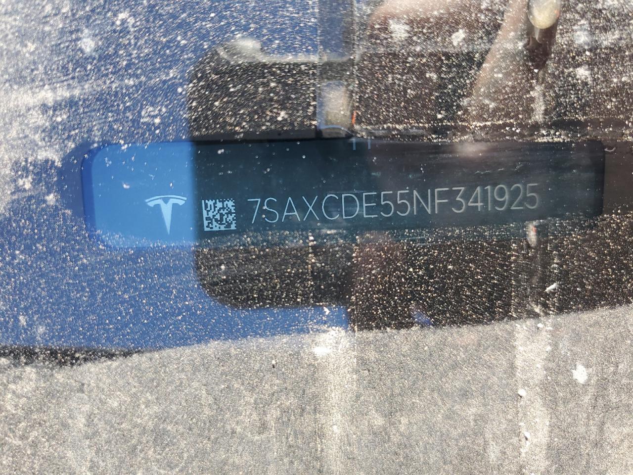 2022 TESLA MODEL X VIN:7SAXCDE55NF341925