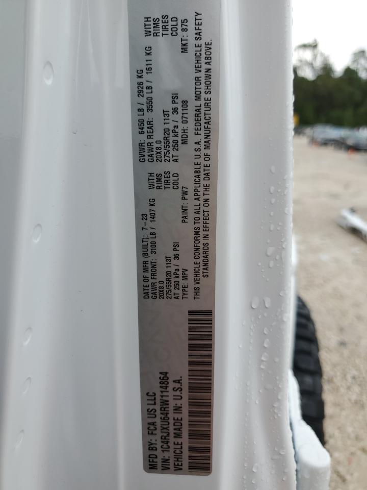 2024 JEEP WRANGLER HIGH ALTITUDE 4XE VIN:1C4RJXU64RW114864