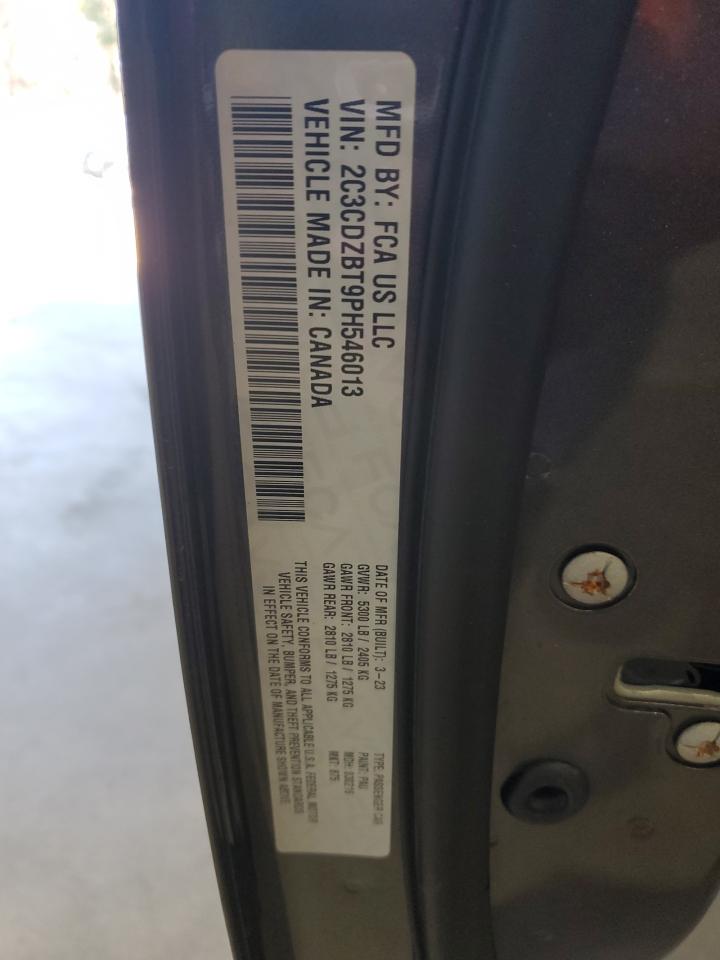 2023 DODGE CHALLENGER R/T VIN:2C3CDZBT9PH546013