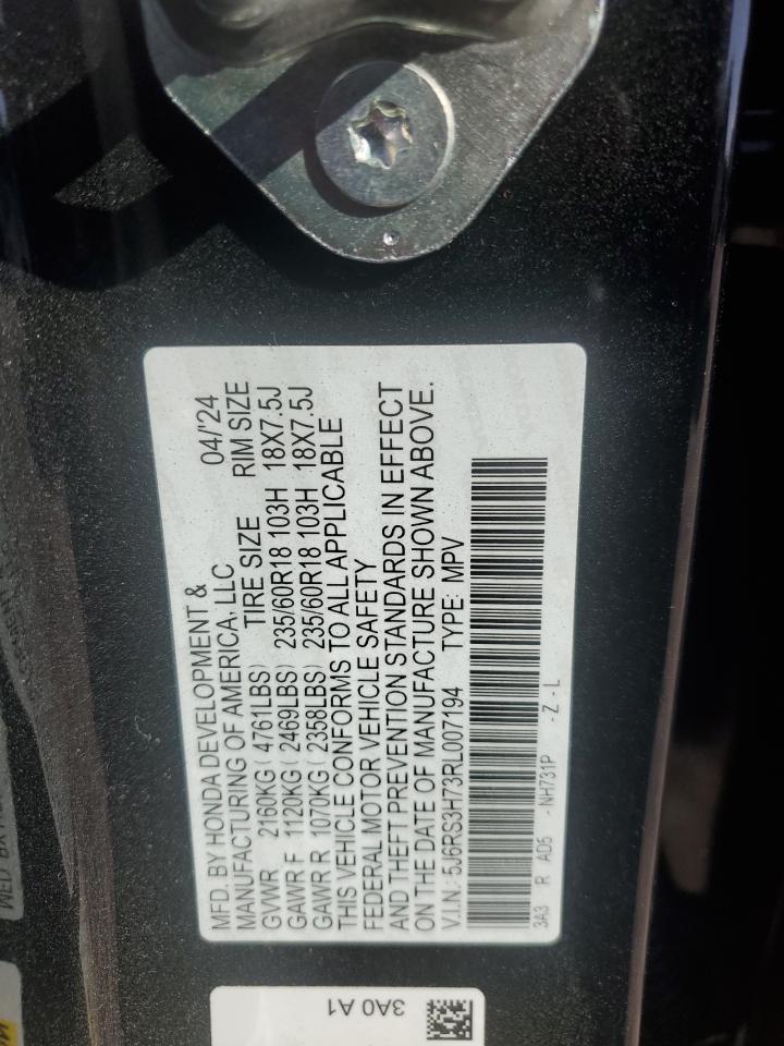 2024 HONDA CR-V EXL VIN:5J6RS3H73RL007194