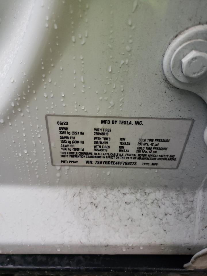 2023 TESLA MODEL Y VIN:7SAYGDEE4PF799273
