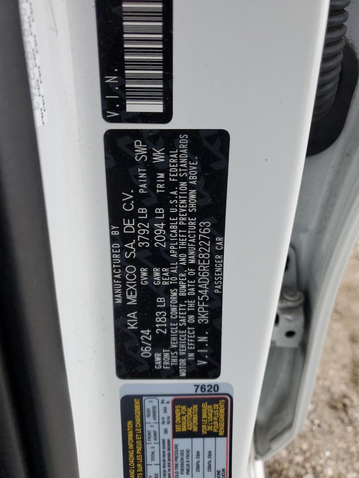2024 KIA FORTE GT LINE VIN:3KPF54AD6RE822763