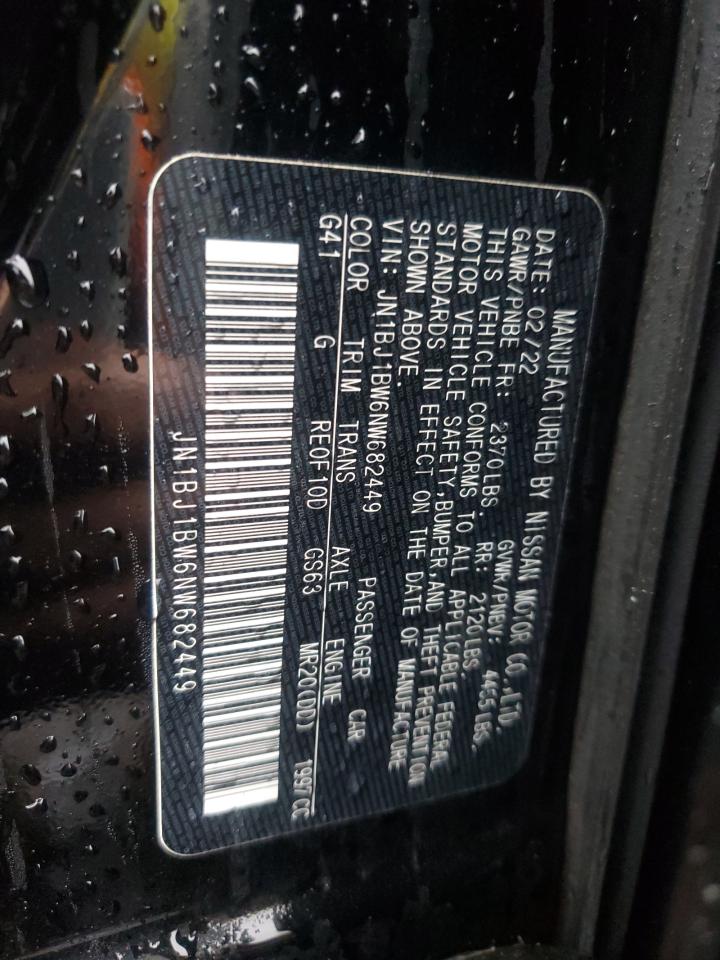 2022 NISSAN ROGUE SPORT SV VIN:JN1BJ1BW6NW682449