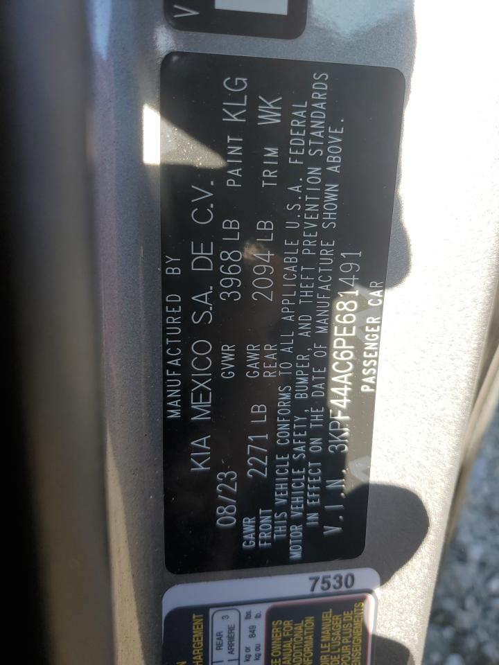 2023 KIA FORTE GT VIN:3KPF44AC6PE681491