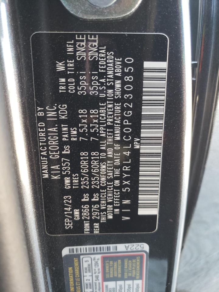 2023 KIA SORENTO S VIN:5XYRL4LC0PG230850