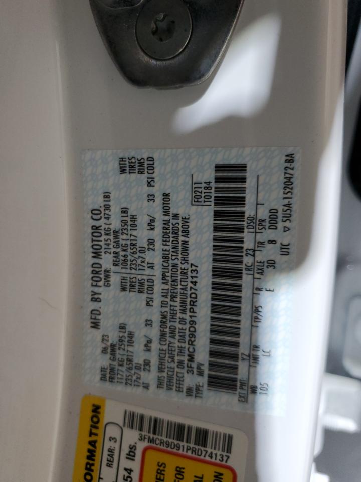 2023 FORD BRONCO SPORT BADLANDS VIN:3FMCR9D91PRD74137