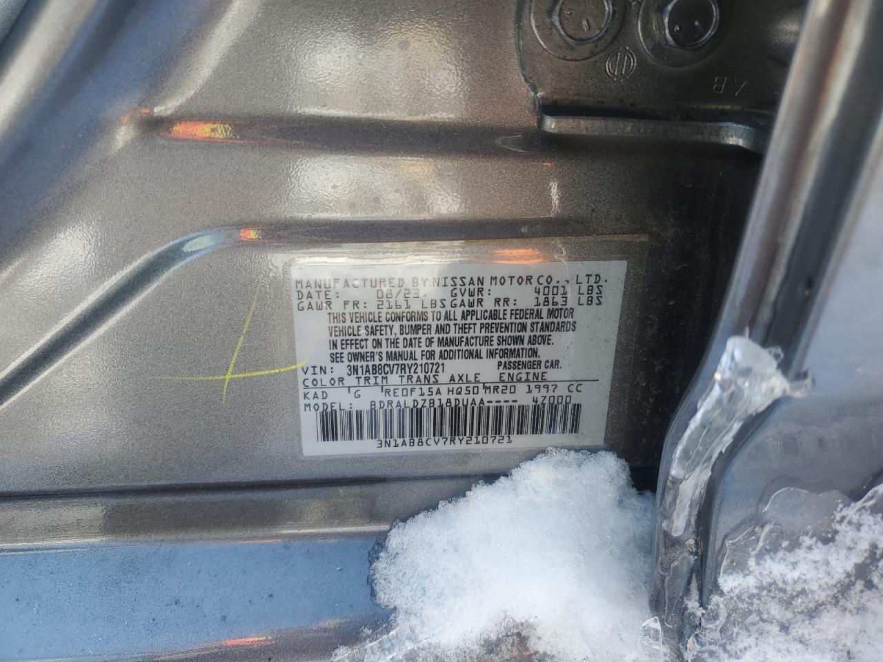 2024 NISSAN SENTRA SV VIN:JN1CV6AP0BM510554