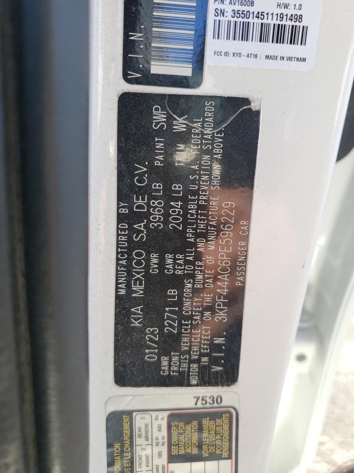 2023 KIA FORTE GT VIN:3KPF44AC6PE596229