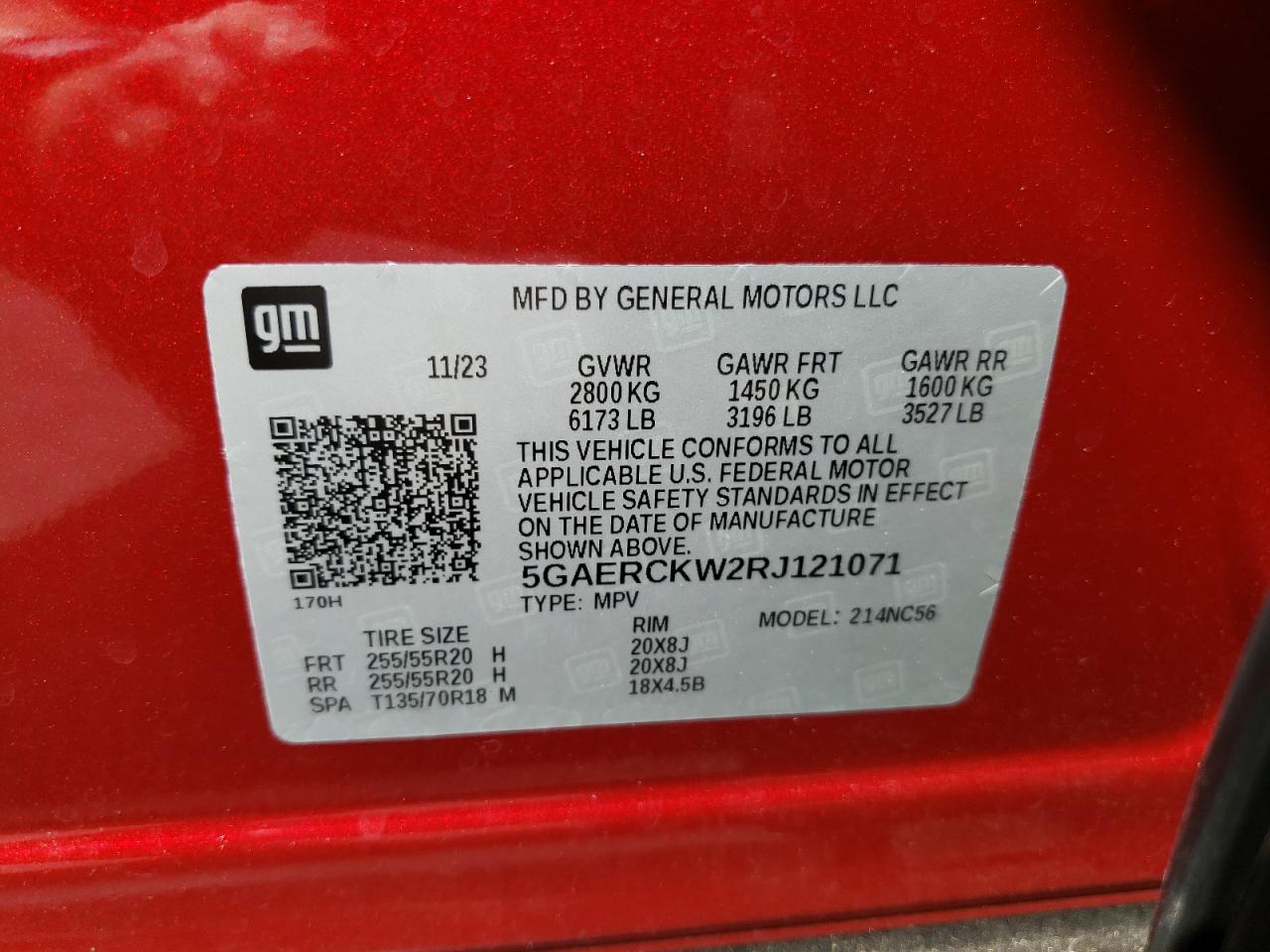 2024 BUICK ENCLAVE PREMIUM VIN:5GAERCKW2RJ121071