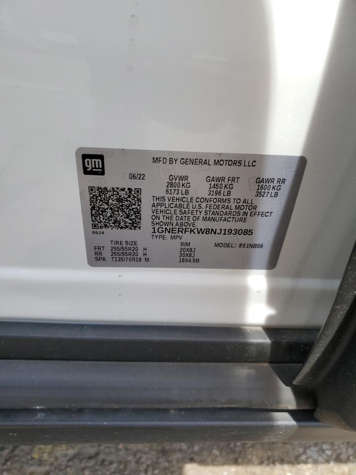 2022 CHEVROLET TRAVERSE LS VIN:1GNERFKW8NJ193085