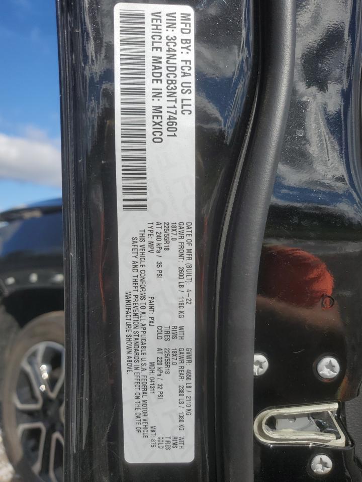 2022 JEEP COMPASS LIMITED VIN:3C4NJDCB3NT174601
