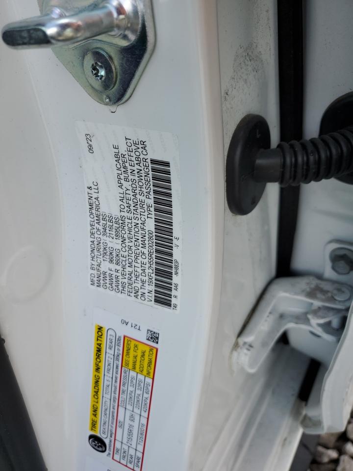2024 HONDA CIVIC LX VIN:19XFL2H55RE002800