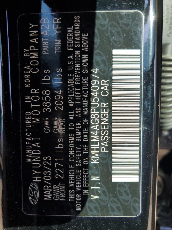 2023 HYUNDAI ELANTRA SEL VIN:KMHLM4AG8PU540974