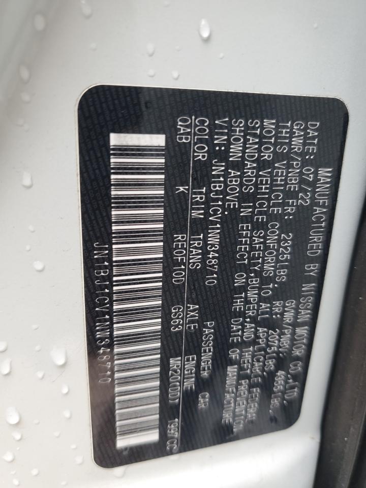 2022 NISSAN ROGUE SPORT SL VIN:JN1BJ1CV1NW348710