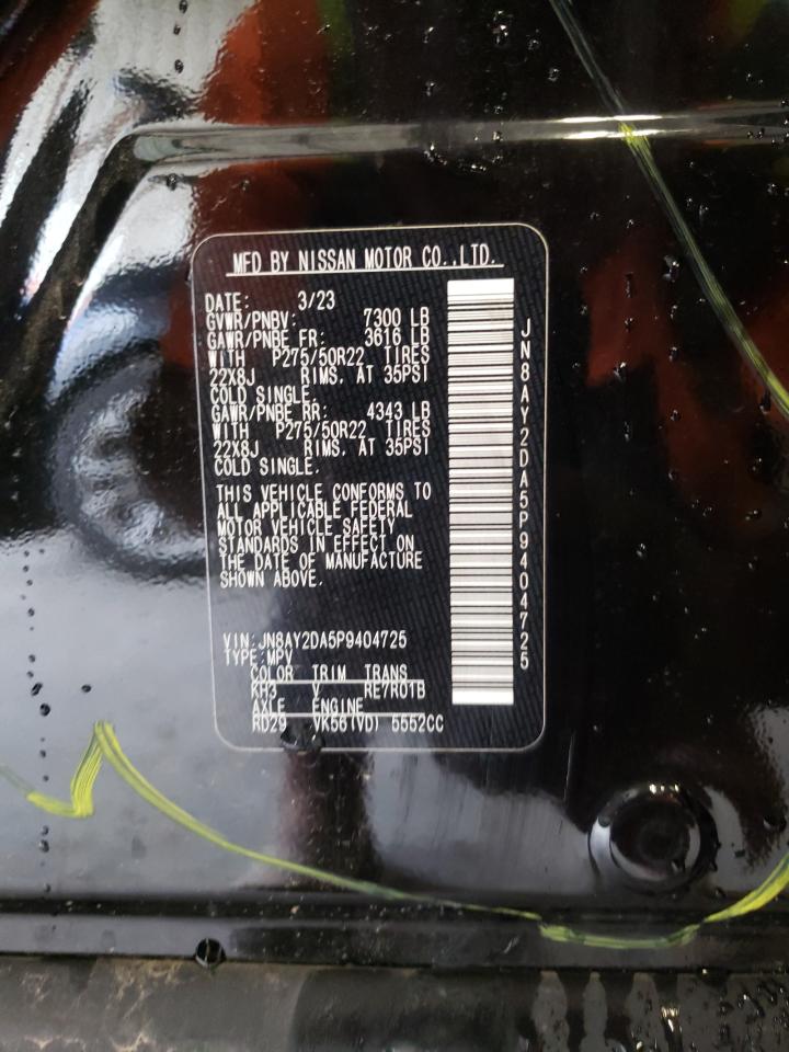 2023 NISSAN ARMADA PLATINUM VIN:JN8AY2DA5P9404725