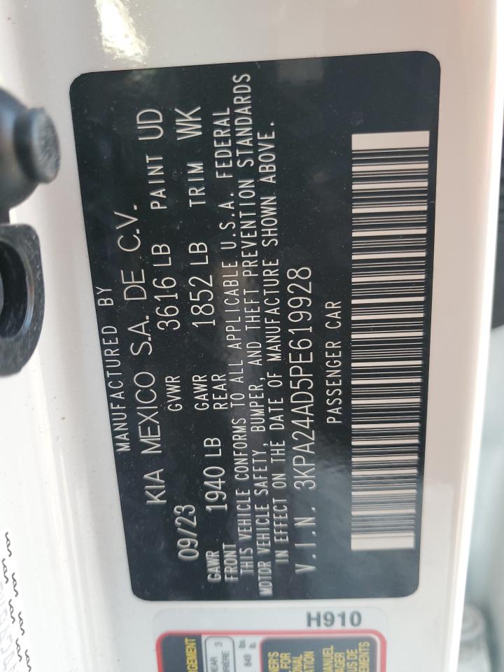 2023 KIA RIO LX VIN:3KPA24AD5PE619928