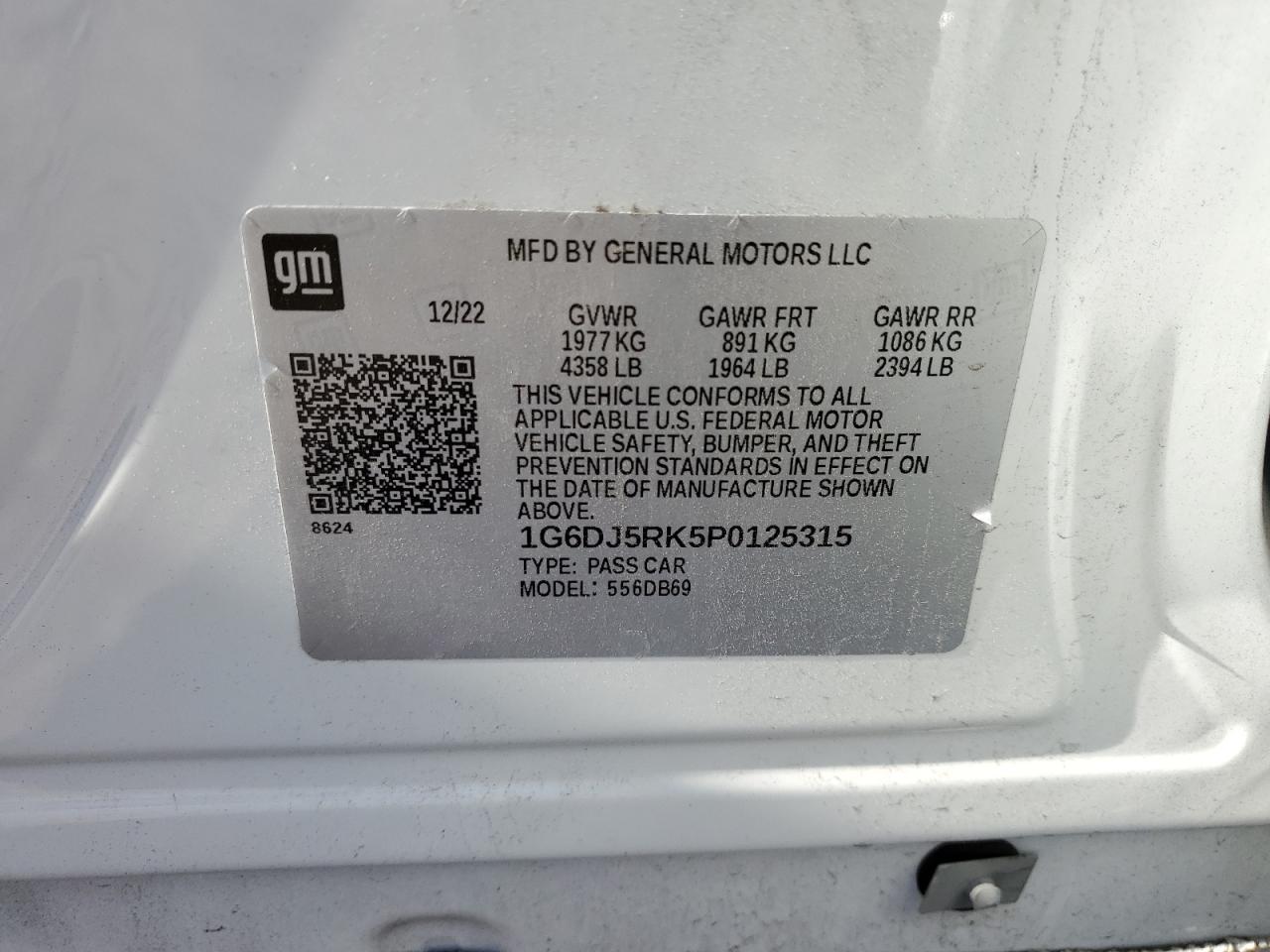 2023 CADILLAC CT4 LUXURY VIN:SCBCR63W65C030182