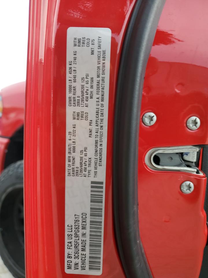 2023 RAM 2500 LARAMIE VIN:3C6UR5FL9PG637617