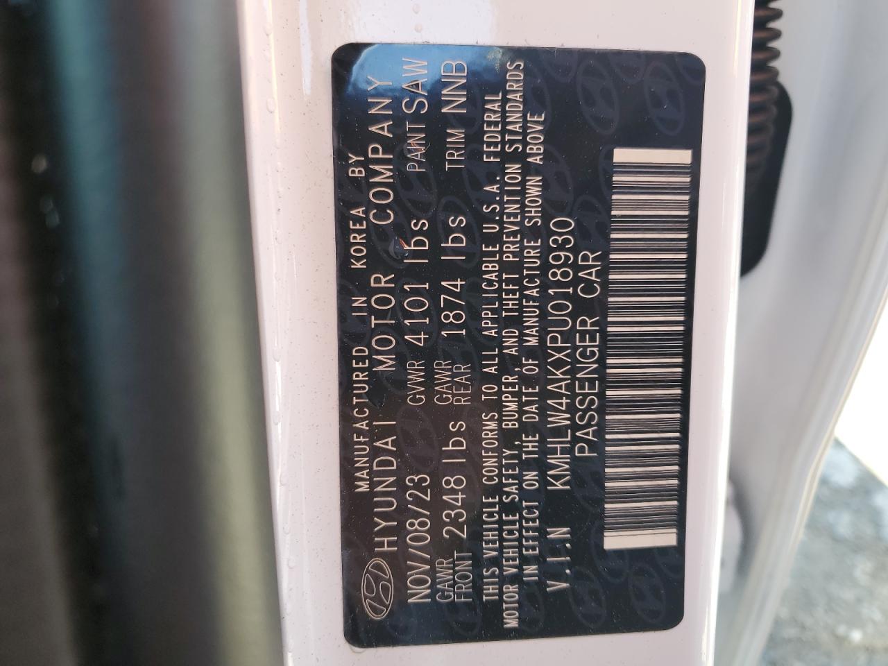 2023 HYUNDAI ELANTRA N VIN:KMHLW4AKXPU018930