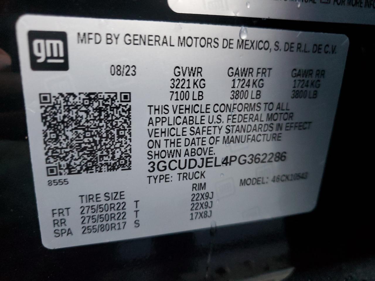 2023 CHEVROLET SILVERADO K1500 HIGH COUNTRY VIN:3GCUDJEL4PG362286