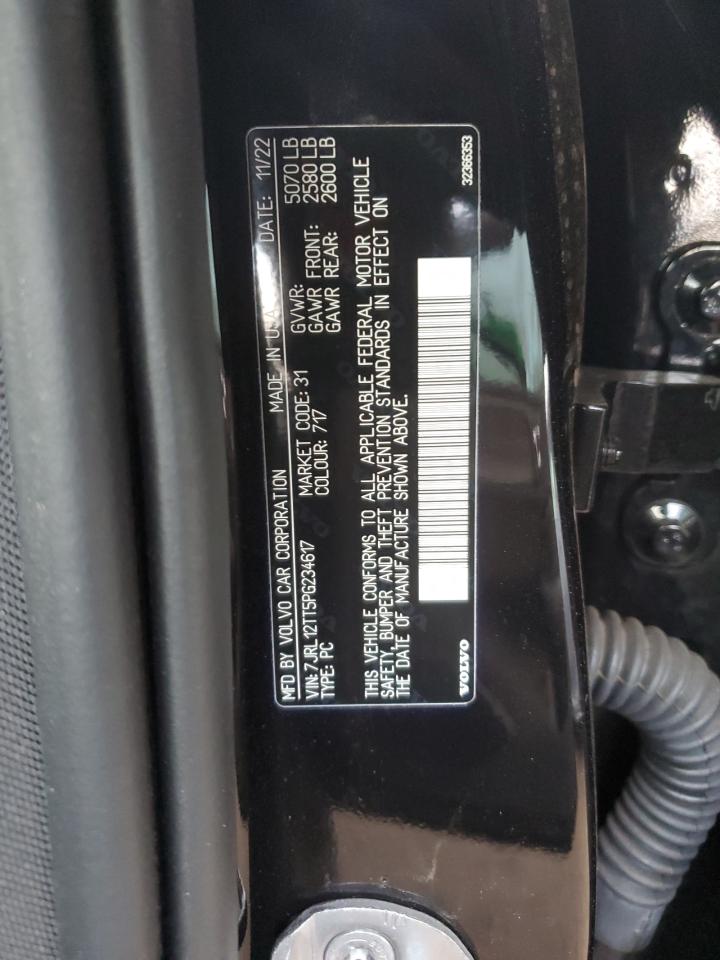 2023 VOLVO S60 PLUS VIN:7JRL12TT5PG234617