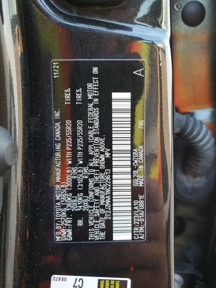 2022 LEXUS RX 350 VIN:2T2JZMAA1NC229613