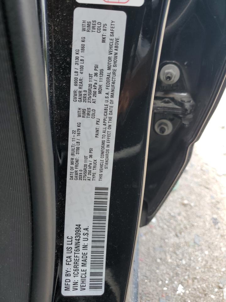 2022 RAM 1500 BIG HORN/LONE STAR VIN:1C6RREFT6NN430984