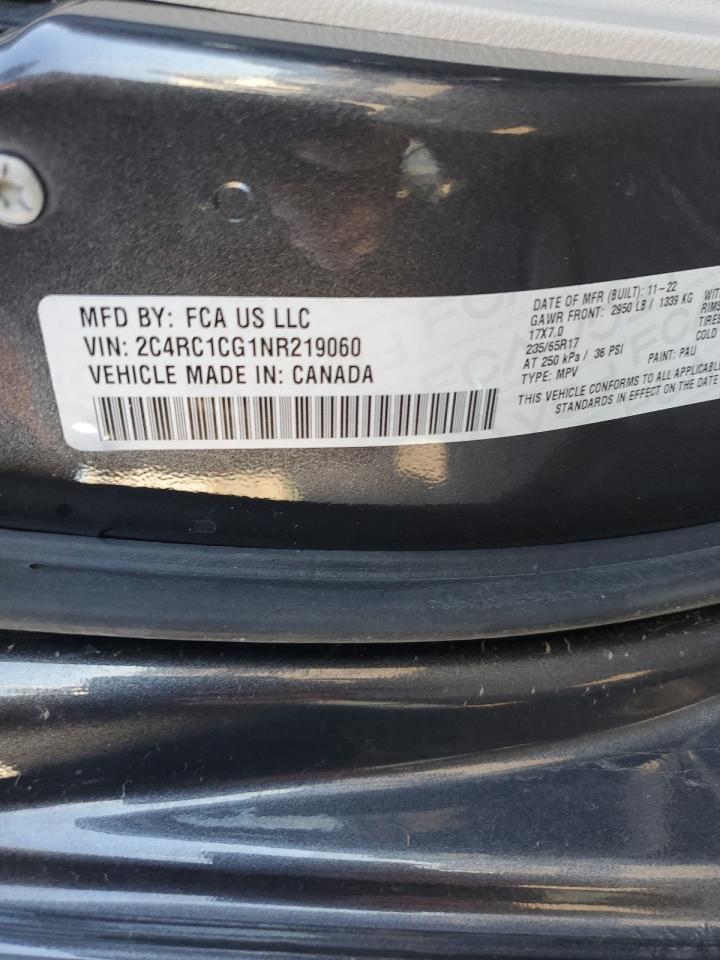 2022 CHRYSLER VOYAGER LX VIN:2C4RC1CG1NR219060