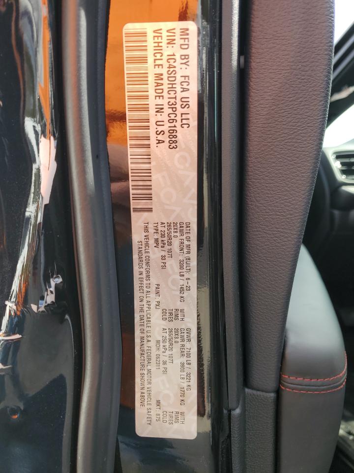 2023 DODGE DURANGO R/T VIN:1C4SDHCT3PC616883