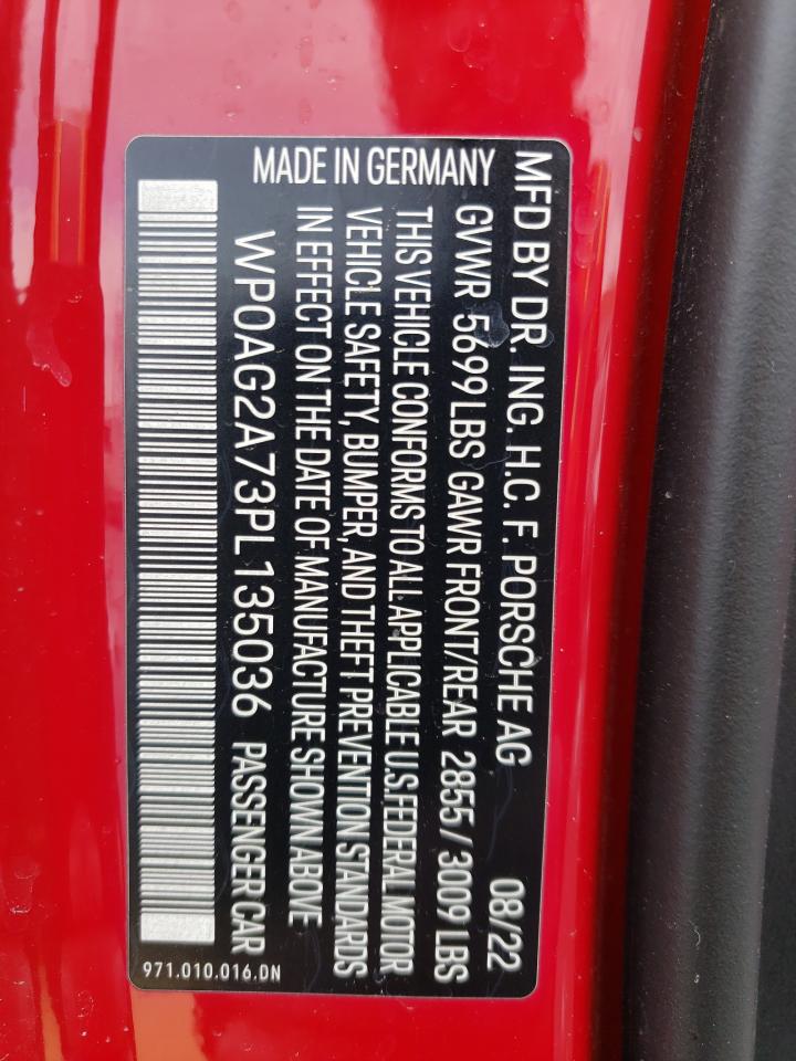 2023 PORSCHE PANAMERA GTS VIN:WP0AG2A73PL135036