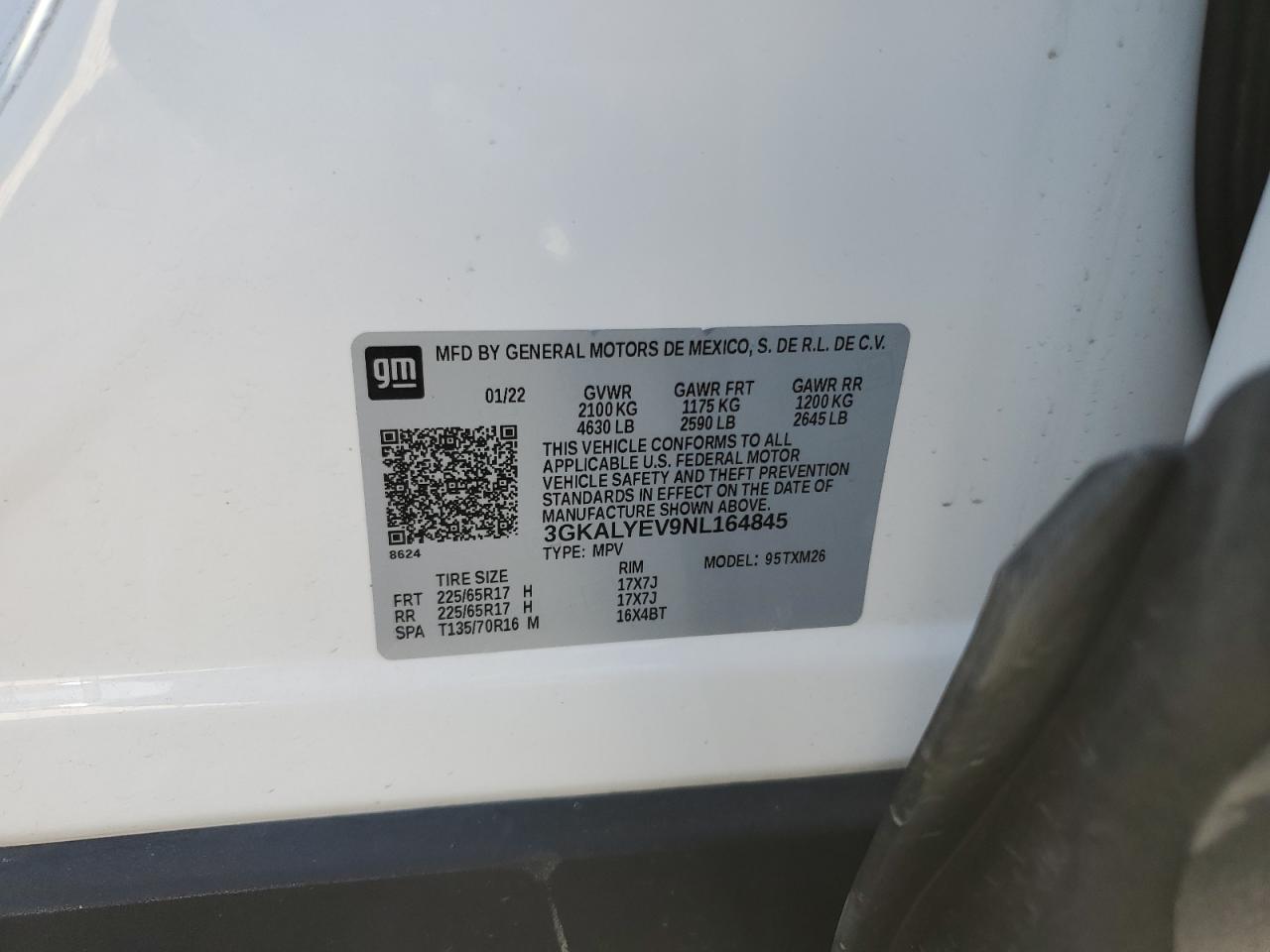 2022 GMC TERRAIN AT4 VIN:3GKALYEV9NL164845