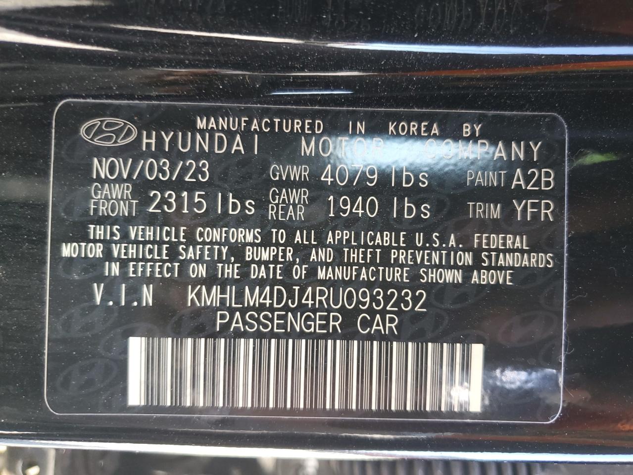 2024 HYUNDAI ELANTRA BLUE VIN:KMHLM4DJ4RU093232