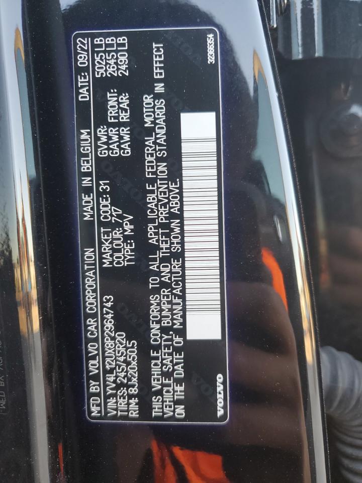 2023 VOLVO XC40 ULTIMATE VIN:YV4L12UX8P2964743